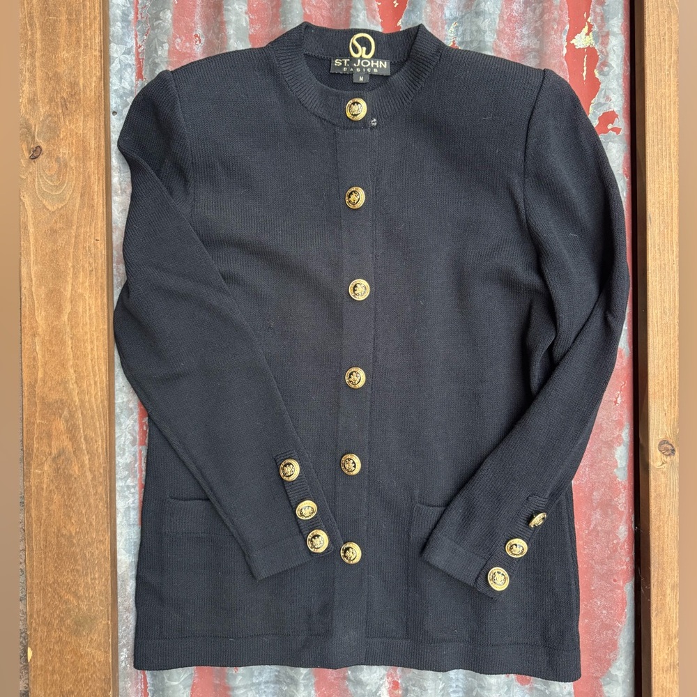 St. John Basics Black Cardigan
